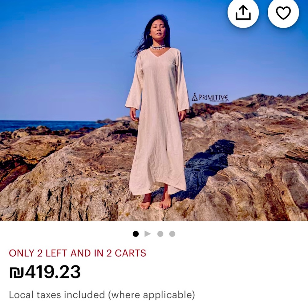 Primitive Tribal Craft Jalabiya Dress ⋙ Handwoven Raw Silk pixie/faerie dress